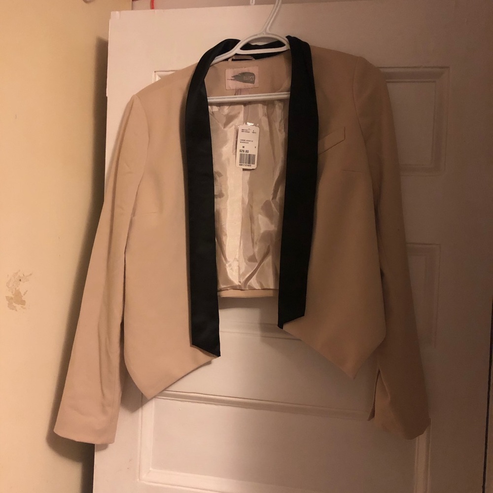 Cream tuxedo jacket